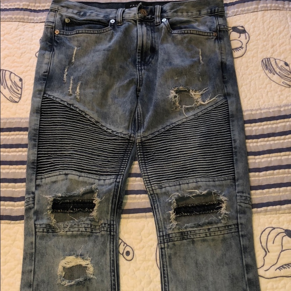 PacSun ripped biker jeans